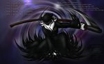  4_fingers absol anthro black_nose breasts chest_tuft claws clothing english_text female fur kneeling nintendo pok&#233;mon pok&eacute;mon reaper_(snowfyre) scythe snowfyre solo text toe_claws torn_clothing tuft video_games 