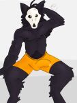 black_body black_fur bone clothing fur hi_res mal0 mal0_(species) male palister35 scp_foundation skull skull_head underwear