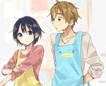  1girl alternate_hairstyle apron black_hair brown_hair kitashirakawa_tamako mole mole_on_neck momose_(oqo) older ooji_mochizou tamako_market 