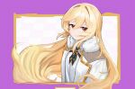  1girl blonde_hair coat expressionless floating_hair fur-trimmed_coat fur_trim girls&#039;_frontline highres long_hair looking_at_viewer nagant_revolver_(girls&#039;_frontline) red_eyes shenqi_xiaohuang simple_background solo upper_body white_coat 