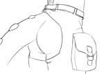  anthro bag bare_butt belt black_and_white butt butt_focus chaps_only clothed clothing deadlock female ivy_(deadlock) monochrome nude partially_clothed solo tail unknown_artist 