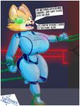  anthro big_breasts big_butt bodily_fluids bodysuit breasts butt camel_toe canid canine canis clothed clothing crossgender dialogue english_text fangs female fox fox_mccloud fur green_eyes hi_res mammal metroid nervous nintendo open_mouth outline skinsuit solo speech_bubble star_fox sweat sweatdrop teeth tentacles text thick_thighs tight_clothing tongue voy_barranca_abajo wide_hips zero_suit 