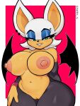 anthro arm_warmers armwear bat bat_wings big_breasts big_ears blue_eyeshadow breasts clothing eyebrow_piercing eyeshadow facial_piercing female front_view fur genitals green_eyes hair huge_breasts leggings legwear makeup mammal membrane_(anatomy) membranous_wings mostly_nude mrdexxxs piercing pussy rouge_the_bat sega solo sonic_the_hedgehog_(series) tan_body thick_thighs white_body white_fur white_hair wide_hips wings