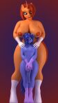 3d_(artwork) animal_genitalia animal_penis anthro argos90 big_breasts big_butt breasts butt digital_media_(artwork) duo equid equine equine_genitalia equine_penis female friendship_is_magic genitals hand_on_penis hands_on_shoulders hasbro hooves horn horse larger_female male male/female mammal mature_female my_little_pony mystic_moonlight_(oc) mythological_creature mythological_equine mythology penis pony size_difference smaller_male stellar_flare_(mlp) thick_thighs unicorn