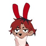  animal_ears dark_skin meme non-web_source pov rabbit_ears red_hair 