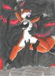  ambiguous_gender amorphous anthro aroused breasts canid canine clitoris duo female fingering fog fox fullcolor genitals hands hi_res male male/female mammal nipples nude nyghtmar3 pussy red_fox ritual smoke solo suspension tentacles traditional_media_(artwork) true_fox 