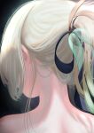  1girl absurdres black_background blonde_hair commentary commission english_commentary firefly_(honkai:_star_rail) from_behind highres honkai:_star_rail honkai_(series) kayjae long_hair nape ponytail portrait simple_background solo 