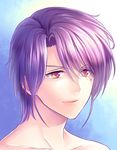  closed_mouth face fushigi_yuugi lips male_focus mole mole_under_eye nuriko_(fushigi_yuugi) purple_hair smile yellow_eyes yuzuki_kaoru 