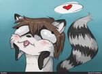  blush brown_hair derp fur hair indycoone male mammal narwal raccoon tongue 