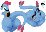  absurd_res alien anthro big_butt blue_body butt coffee_demon crossed_arms disney equid equine female hi_res huge_butt male mammal nude rear_view simple_background sylvia_(wander_over_yonder) tail wander wander_over_yonder 
