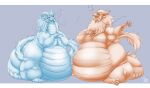  2022 2_horns belly big_belly biglovealicia digitigrade dragon duo ears_back eastern_dragon eyes_closed female feral hair horn huge_belly letterbox male morbidly_obese morbidly_obese_female mythological_creature mythological_scalie mythology obese obese_female one_eye_closed open_mouth overweight overweight_female pear-shaped_figure pivoted_ears scales scalie shaded signature simple_background singing sitting sitting_on_ground soft_shading tail thick_arms thick_neck thick_tail thick_thighs wide_hips 