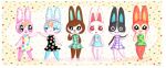  animal_crossing animal_ears artist_request brown_fur bunnie_(animal_crossing) carmen_(animal_crossing) chrissy_(animal_crossing) dotty_(animal_crossing) francine_(animal_crossing) non-web_source rabbit_ears rabbit_girl rabbit_tail red_fur ruby_(animal_crossing) source_request tail white_fur 