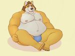  brown_hair canine dog hair male mammal nipples overweight rusbane solo topless 