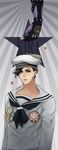  black_hair hat highres jojo_no_kimyou_na_bouken jojolion killer_queen kira_yoshikage_(jojolion) kiritani846 male_focus sailor sailor_hat solo 