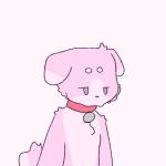 anthro canid canine canis collar collar_only collar_tag domestic_dog floppy_ears fluffy fur male mammal meme nude pawbbyyy pink_body pink_fur purple_eyes sketch solo solo_focus