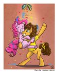  bottomless brown_hair carmalicious cheese_sandwich_(mlp) clothing confetti couple cutie_mark duo equine eyes_closed female friendship_is_magic fur green_eyes hair horse male mammal my_little_pony orange_fur pink_fur pink_hair pinkie_pie_(mlp) pony shirt smile straight 