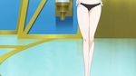  1girl animated animated_gif black_hair choujigen_game_neptune long_hair neptune_(series) solo swimsuit uni_(choujigen_game_neptune) walking 