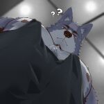  1boy 3d ? ?? armpit_hair armpit_hair_peek bara black_tank_top chest_tuft facial_hair foreshortening from_below furry furry_male goatee grey_fur highres large_pectorals looking_at_viewer looking_down male_focus mature_male meme muscular muscular_male nagick_18 nipple_slip nipples original pectoral_cleavage pectoral_focus pectorals short_hair sidepec solo tank_top thick_eyebrows tsurime wolf_boy yur_oc_like_this_(meme) 