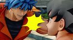  4boys animated animated_gif crossover dragon_ball j-stars_victory_vs lowres monkey_d_luffy multiple_boys naruto one_piece rubber son_gokuu stretch toriko toriko_(series) uzumaki_naruto 