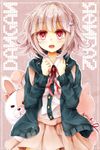  :d bad_id bad_pixiv_id blazer blush bunny buttons cardigan copyright_name cowboy_shot danganronpa dress_shirt english eyelashes hair_ornament hairclip hairpin hands_on_own_chest harapekopikachu jacket looking_at_viewer monomi_(danganronpa) nanami_chiaki open_mouth pink_eyes pink_hair pink_skirt pixel_art robit shirt short_hair skirt smile solo super_danganronpa_2 