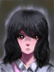  black_hair brown_eyes expressionless flux highres jcm2 looking_at_viewer maria_(flux) solo upper_body wavy_hair 