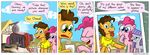  alligator blue_eyes bottomless brown_hair character_request cheese_sandwich_(mlp) clothing comic cutie_mark english_text equine eyes_closed fadri friendship_is_magic fur green_eyes gummy_(mlp) hair horse mammal maud_pie_(mlp) my_little_pony orange_fur photo pink_fur pink_hair pinkie_pie_(mlp) pony ponyville purple_hair reptile scalie shirt text tongue tongue_out 