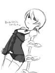  1girl animalorbkirin female mechanical_arms nightgown peacock_(skullgirls) short_hair skullgirls solo thighhighs translation_request 