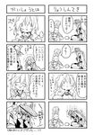  1girl bad_id bad_pixiv_id blush bodysuit braid breasts comic gloves greyscale hat hjm kyoukaisenjou_no_horizon large_breasts long_hair mary_stuart monochrome piggy_bank scar scarf tenzou_crossunite translation_request 