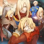  bad_id bad_pixiv_id blonde_hair cleaver grin hair_over_one_eye highres long_hair male_focus multiple_boys multiple_persona noah_(chesed788) scarf sharp_teeth smile teeth tengen_toppa_gurren_lagann viral yellow_eyes 