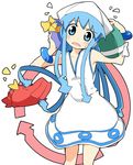  blue_eyes blue_hair hat ikamusume ixy long_hair shinryaku!_ikamusume solo tentacle_hair valentine very_long_hair 