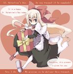  blonde_hair blue_eyes doll engrish gift hair_ribbon happy_valentine holding holding_gift long_hair mochiki pantyhose ranguage ribbon shanghai_doll solo touhou valentine 