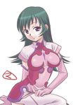  boots elbow_gloves gloves green_hair kotona_elegance long_hair mercy_rabbit pink_gloves purple_eyes solo thigh_boots thighhighs zoids zoids_genesis 