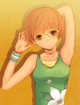  glasses hijiri_ruka persona persona_4 satonaka_chie short_hair solo tank_top wristband yellow-framed_eyewear 