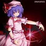  bad_id bad_pixiv_id bat_wings blue_hair fingernails hat highres red_eyes remilia_scarlet solo touhou wings yukinon_(tsuki_koubou) 