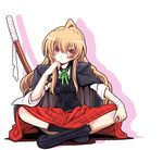  aisaka_taiga bandages bandaid boots indian_style oobayashi_mori sitting solo toradora! 