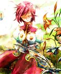  bad_id bad_pixiv_id book closed_eyes dress estellise_sidos_heurassein flower gloves lily_(flower) mkm pink_hair reading short_hair smile tales_of_(series) tales_of_vesperia 