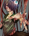  akkirarara bad_id bad_pixiv_id extra_eyes eyeball horror_(theme) looking_at_viewer monster_girl outstretched_hand pointing short_hair solo tentacles yomika yume_graffiti 