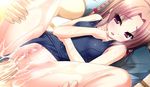  1girl amagasa_hikari anal blush brown_hair censored collarbone game_cg pink_eyes pussy swimsuit tamahaji!_-tamatama_hajikeru_imouto-tachi 
