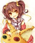  anise_tatlin bad_id bad_pixiv_id black_hair brown_eyes brown_hair detached_sleeves doll harapekopikachu pink_sleeves short_hair smile solo tales_of_(series) tales_of_the_abyss tokunaga twintails 