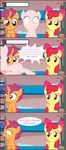  bald bed black_eye bow comic cutie_mark_crusaders_(mlp) equine female feral friendship_is_magic horn horse jananimations mammal my_little_pony pegasus pony scared scootaloo_(mlp) shiner sweetie_belle_(mlp) tumblr unicorn wings young 