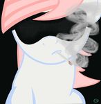  blindfold cigarette coffee_mixer equine friendship_is_magic mammal my_little_pony nurse_redheart_(mlp) plain_background smoke smoking 
