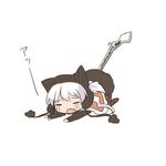  =_= all_fours animal_hood bad_id bad_pixiv_id chibi closed_eyes fingerless_gloves full_body gloves gun hat hood kyabechi magical_girl mahou_shoujo_madoka_magica mahou_shoujo_madoka_magica_movie momoe_nagisa on_floor open_mouth outstretched_arms simple_background solo tears text_focus translated weapon white_background 