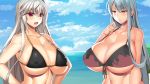  2girls bikini breasts cleavage huge_breasts large_breasts long_hair multiple_girls swimsuit yameta_takashi yuki_makoto 
