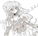  bad_id bad_pixiv_id ia_(vocaloid) jaenbba long_hair monochrome musical_note solo vocaloid white_background 