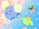  hoppip jumpluff no_humans petals pokemon sakura skiploom 