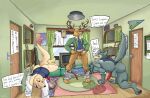  anthro beastars bodily_fluids bottomwear bottomwear_down canid canine canis clothed clothing deer domestic_dog dorm_room genital_fluids genitals group hi_res jack_(beastars) legoshi_(beastars) louis_(beastars) male mammal marking_territory pants pants_down partially_clothed peeing penis psybernetic trio urine watersports wolf 