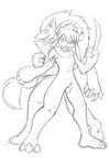  anthro claws duo fur hair male navel nintendo nude open_mouth packmind plain_background pok&#233;mon pok&eacute;mon pose sheath sketch smile standing toe_claws video_games weavile white_background zoroark 