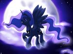  cloud cool_colors crown cutie_mark equine eyes_closed female flying friendship_is_magic horn horse kakashischika mammal moon my_little_pony necklace night pony princess_luna_(mlp) sky sparkles stars winged_unicorn wings 