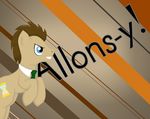  brown_fur brown_hair cutie_mark doctor_whooves_(mlp) dunnowhattowritte english_text equine friendship_is_magic fur hair horse male mammal my_little_pony necktie pony solo teeth text 
