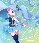  blue_eyes blue_hair blue_legwear blue_skirt crown cure_princess happinesscharge_precure! long_hair looking_at_viewer magical_girl precure shirayuki_hime skirt smile solo tama_(miloque) thighhighs twintails 